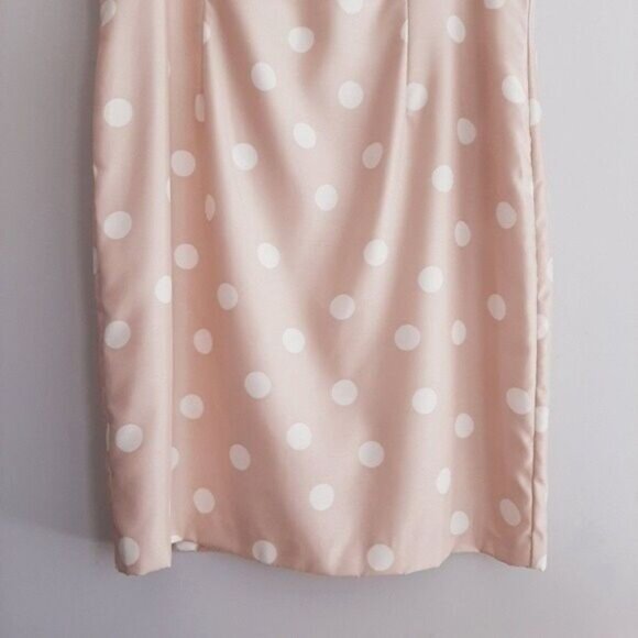 JACQUES VERT \ Sheath Mini Dress Polka-dot Pink & White Sz 20 - Picture 4 of 10